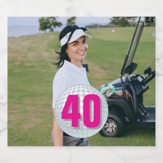 PINK LADY Birthday Golf Bash! Schaumweinetikett (Einzelnes Label)