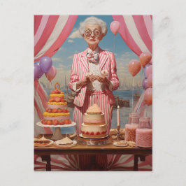 Pink Lady Birthday Party Postkarte