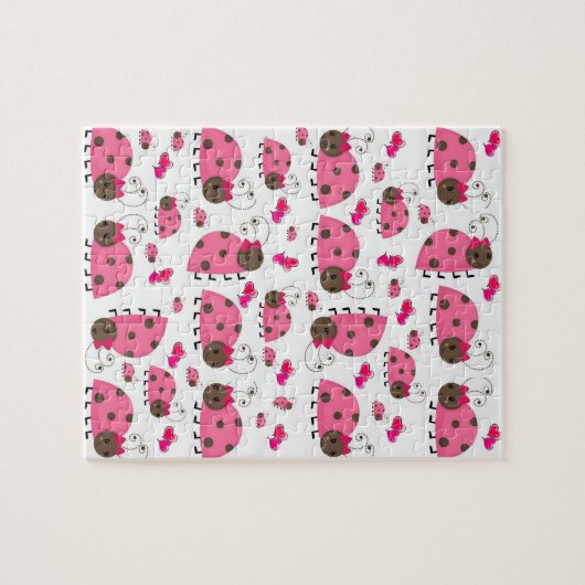 Pink Lady Bugs Jigsaw Puzzle Daisy (Horizontal)