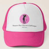 Pink Lady Golfer Silhouette Golf Hat Truckerkappe (Vorderseite)