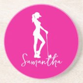 Pink Lady Monogram Getränkeuntersetzer (Vorne)