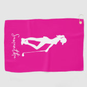 Pink Lady Monogram Golfhandtuch (Horizontal)