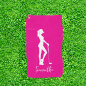Pink Lady Monogram Golfhandtuch