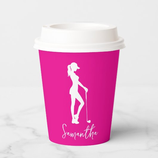 Pink Lady Monogram Pappbecher (Rückseite)