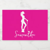 Pink Lady Monogram Schaumweinetikett (Einzelnes Label)