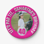 Pink Lady Phantastisch Golf Party Pappteller (Vorderseite)