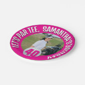 Pink Lady Phantastisch Golf Party Pappteller (Schrägansicht)