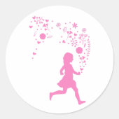 Pink Lady. Runder Aufkleber (Vorderseite)