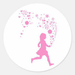 Pink Lady. Runder Aufkleber