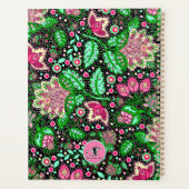 Pink Lady Slipper-Blume auf schwarz Personalisiert Planer (Rückseite)