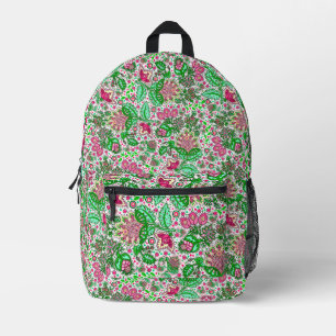 Pink Lady Slipper Blume NH Staat Wildblume Weiß Bedruckter Rucksack