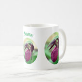Pink Lady Slipper Blume Personalisiert Kaffeetasse (VorderseiteRechts)