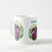 Pink Lady Slipper Blume Personalisiert Kaffeetasse (Vorderseite Links)