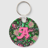 Pink Lady Slipper Blume Wildblume Personalisiert Schlüsselanhänger (Vorderseite)