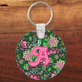 Pink Lady Slipper Blume Wildblume Personalisiert Schlüsselanhänger (Vorderseite)