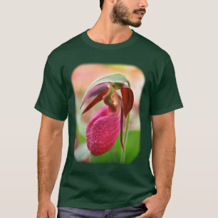 Pink Lady Slipper Floral Nature T-Shirt