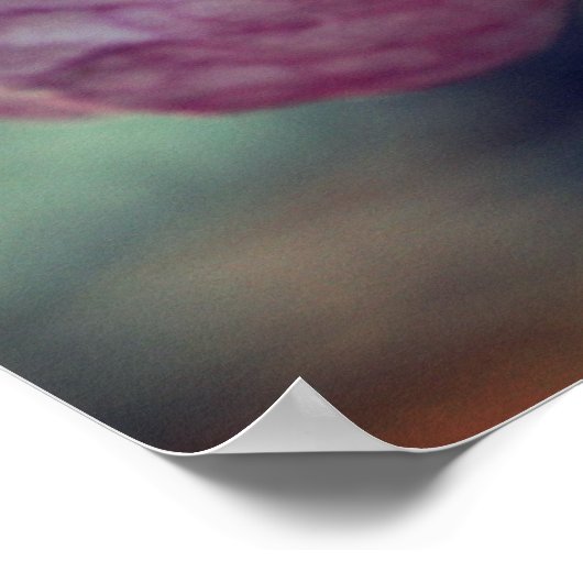 Pink Lady Slipper mit Besuch des grünen Insekts Poster (Ecke)