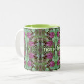 Pink Lady Slipper Orchid Blume Pair Personalisiert Zweifarbige Tasse (Vorderseite Links)