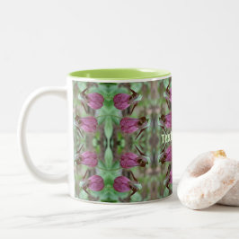 Pink Lady Slipper Orchid Blume Pair Personalisiert Zweifarbige Tasse