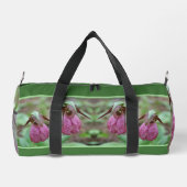 Pink Lady Slipper Orchid Blume Personalisiert Duffle Bag (Rückseite)