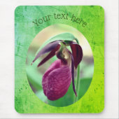 Pink Lady Slipper Orchid Blume Personalisiert Mousepad (Vorne)