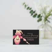 Pink Lady Slipper Orchid Empfang Umschließkarte Begleitkarte (Stehend Vorderseite)