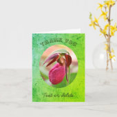 Pink Lady Slipper Personalisiert Danke Karte (Gelbe Blume)