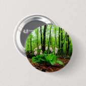Pink Lady Slipper Wild Orchid Button (Vorne & Hinten)