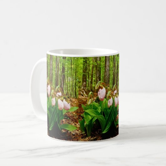 Pink Lady Slipper Wild Orchid Kaffeetasse (Vorderseite Links)