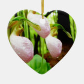 Pink Lady Slipper Wild Orchid Keramik Ornament (Vorne)
