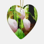 Pink Lady Slipper Wild Orchid Keramik Ornament (Links)
