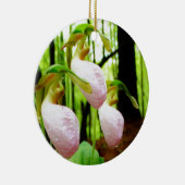Pink Lady Slipper Wild Orchid Keramikornament (Rechts)