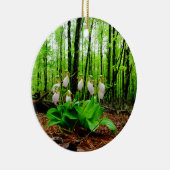 Pink Lady Slipper Wild Orchid Keramikornament (Rechts)