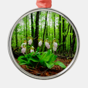 Pink Lady Slipper Wild Orchid Ornament Aus Metall