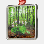 Pink Lady Slipper Wild Orchid Ornament Aus Metall (Links)