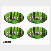 Pink Lady Slipper Wild Orchid Ovaler Aufkleber (Blatt)