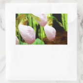 Pink Lady Slipper Wild Orchid Rechteckiger Aufkleber (Tasche)