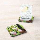 Pink Lady Slipper Wild Orchid Untersetzer (Rechte Seite)