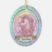 Pink Lady Unicorn Keramik Ornament (Rechts)