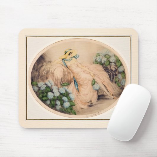 Pink Lady von Louis Icart Mousepad (Mit Mouse)