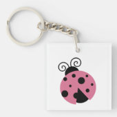 Pink Ladybug Akryllischer Schlüsselanhänger (Vorderseite)