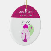 Pink Ladybug Baby First Christmas Keramikornament (Rechts)