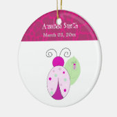 Pink Ladybug Baby First Christmas Keramikornament (Links)
