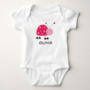 Pink Ladybug Baby Jersey Bodysuit Strampler