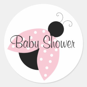 Pink Ladybug Babydusche Aufkleber