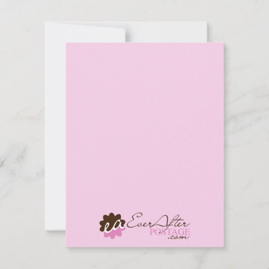 Pink Ladybug Babydusche Einladung (Rückseite)