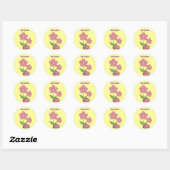 Pink Ladybug Blume Sticker (Blatt)