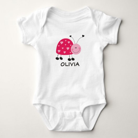 Pink Ladybug Bodysuit Baby Strampler (Vorderseite)
