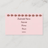 Pink Ladybug Business Cards Visitenkarte (Rückseite)