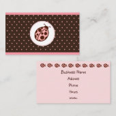 Pink Ladybug Business Cards Visitenkarte (Vorne/Hinten)